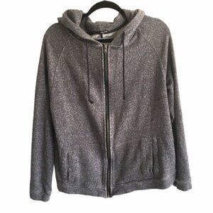 OAK + FORT Full Zip Hooded Sweatshirt Jacket Grey L